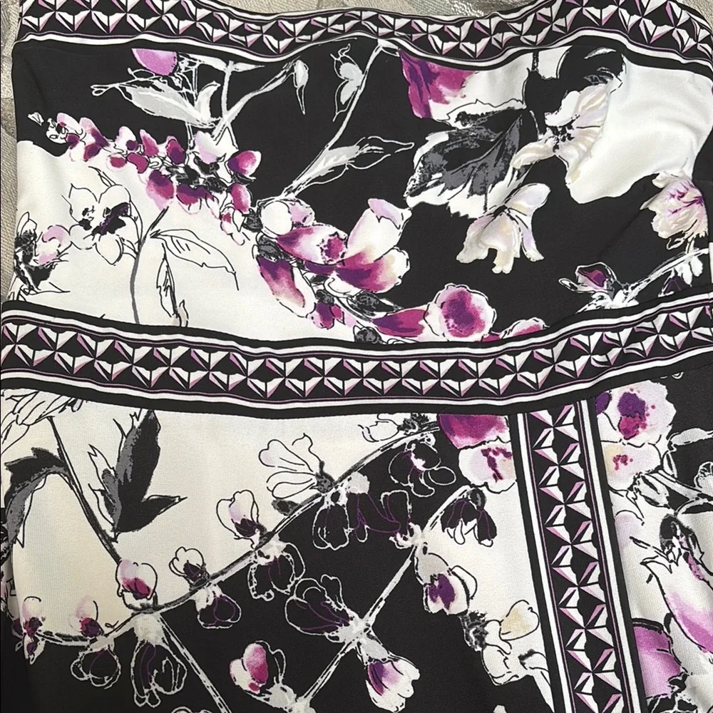 White House Black Market Floral Black and Purple Maxi Dress (form fitting) - Picture 4 of 4